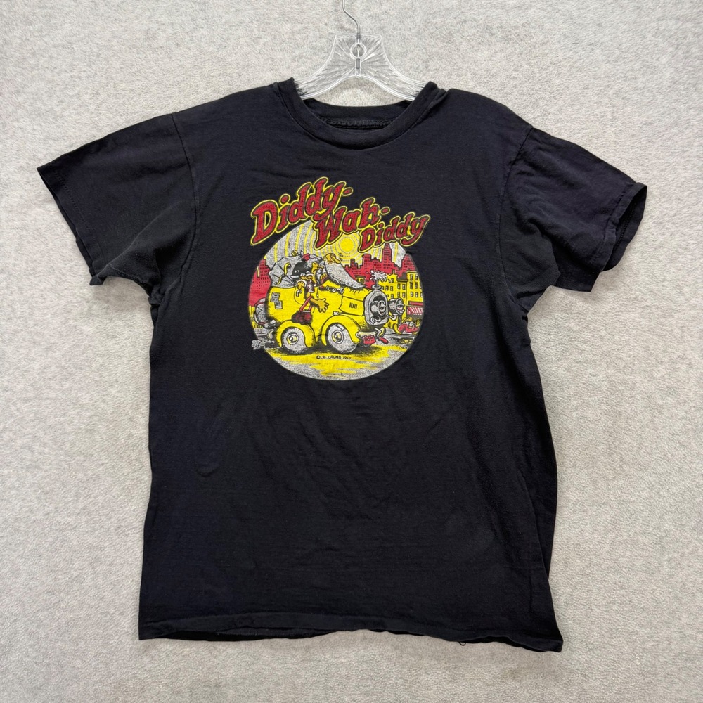 R Crumb T Shirt Mens Small Black Diddy Wah Diddy Single Stitch Vintage‎ 60s 1967